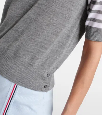 Thom Browne 4- Bar Virgin Wool Sweater In Grey