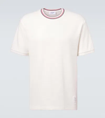 Thom Browne Off-white Cotton Waffle Rib Cuff T-shirt