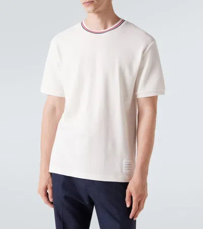 Thom Browne Off-white Cotton Waffle Rib Cuff T-shirt