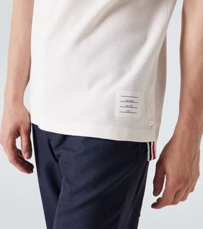 Thom Browne Off-white Cotton Waffle Rib Cuff T-shirt