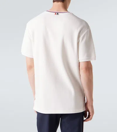 Thom Browne Off-white Cotton Waffle Rib Cuff T-shirt