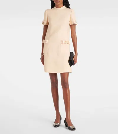 Valentino Knee Length Dress With Bow And Pockets In Nude