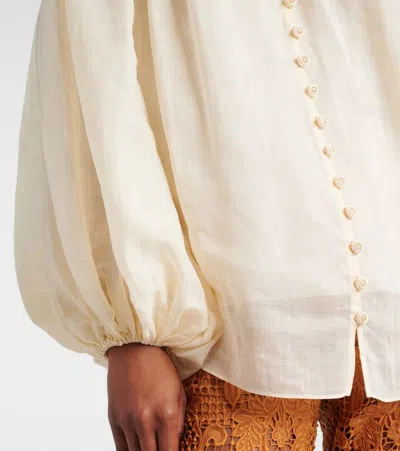 Zimmermann Embroidered Blouse "coco" In White