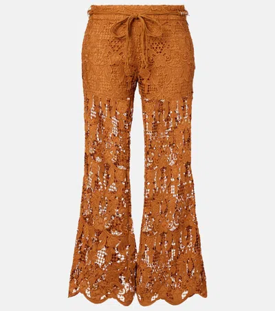 Zimmermann Orange Lace Coco Pant