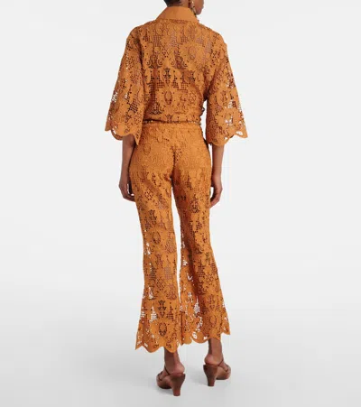 Zimmermann Orange Lace Coco Pant