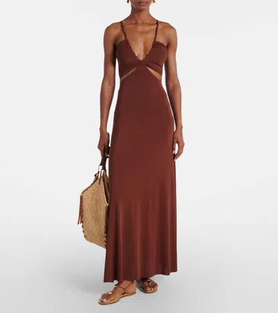 SABA挖剪针织加长连衣裙