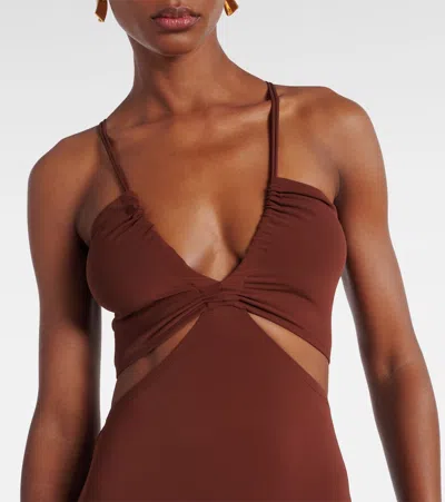 SABA挖剪针织加长连衣裙