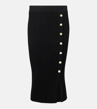 Veronica Beard Tanner Knit Midi Skirt In Black
