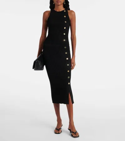 Veronica Beard Tanner Knit Midi Skirt In Black