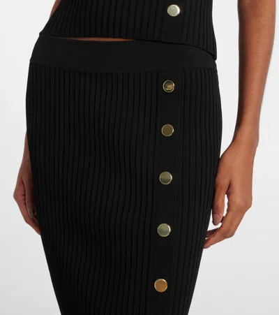 Veronica Beard Tanner Knit Midi Skirt In Black