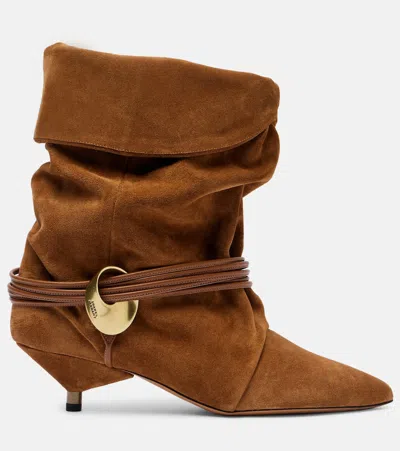 Isabel Marant Embellished Strap Detail Boots In Brown