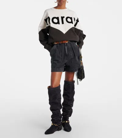 Isabel Marant Étoile Isabel Marant Etoile Houston Sweatshirt With Flocked Logo In Black