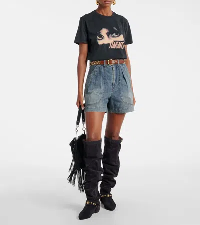 Isabel Marant Étoile Isabel Marant Etoile Slate Cotton Zoeline T-shit In Black