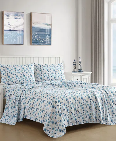 Beatrice Home Fashions Coastal Printed 4-pc. Sheet Set, King