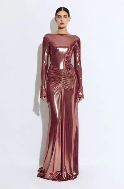 Lapointe Coated Jersey Ruched Maxi Skirt