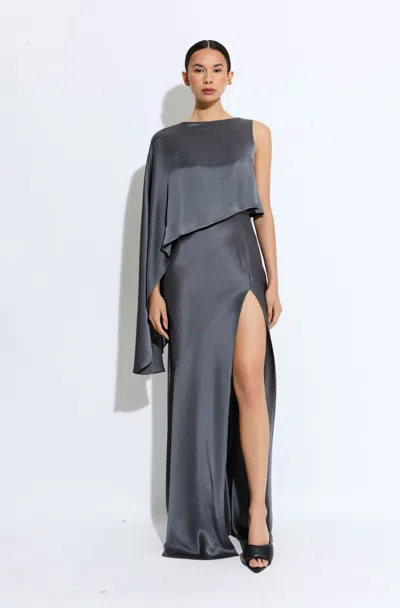 Lapointe Satin Asymmetric Draped Gown
