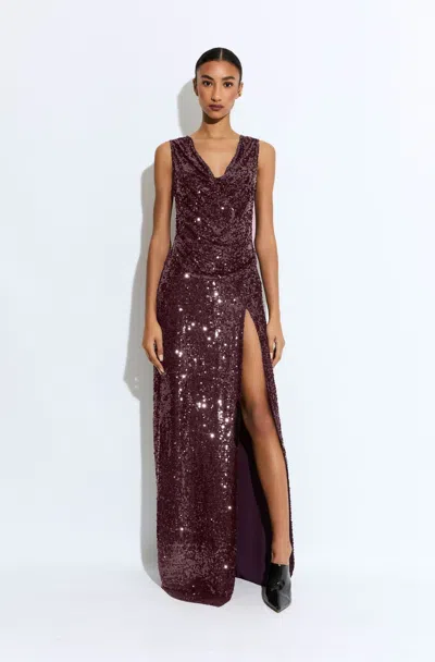 Lapointe Sequin High Waist Slit Maxi Skirt