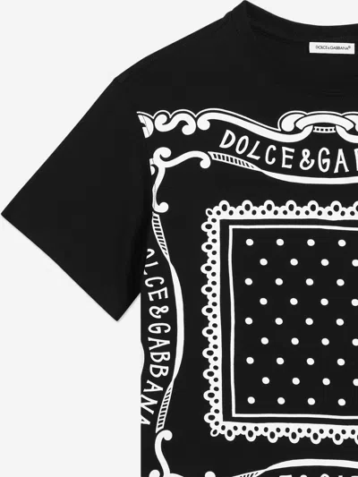 Dolce & Gabbana Boys Bandana Print Logo T-shirt