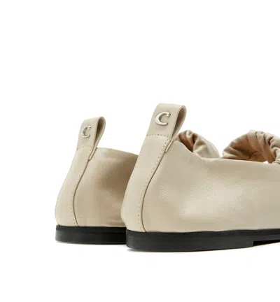 La Canadienne Grey Leather Mary Jane Ballerina Flats In Pattern