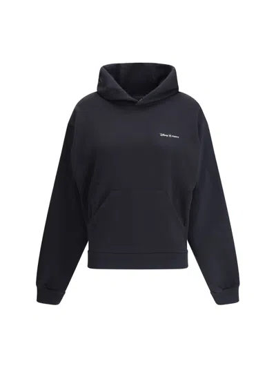 Coperni Black Sweatshirt With Logo Lettering And Front Kangaroo Pocket In Cotton Woman