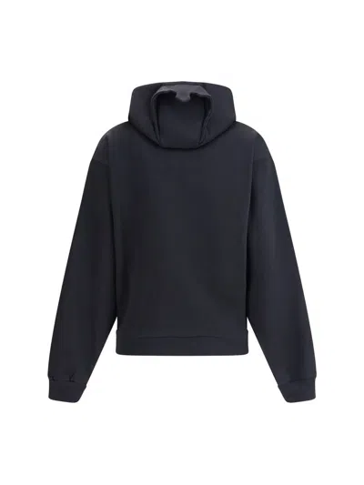 Coperni Black Sweatshirt With Logo Lettering And Front Kangaroo Pocket In Cotton Woman