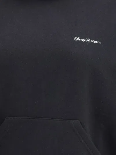 Coperni Black Sweatshirt With Logo Lettering And Front Kangaroo Pocket In Cotton Woman