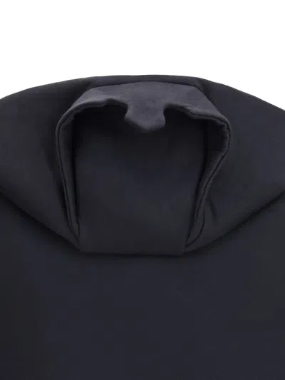 Coperni Black Sweatshirt With Logo Lettering And Front Kangaroo Pocket In Cotton Woman