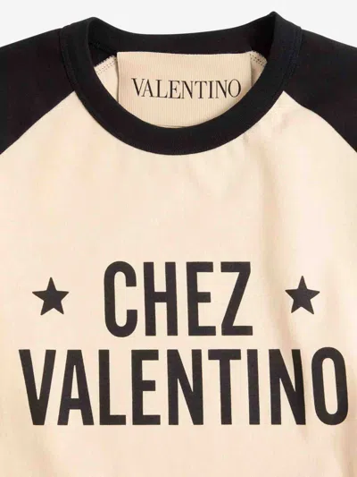 Valentino Sleeve Contrast Graphic Print Crew Neck