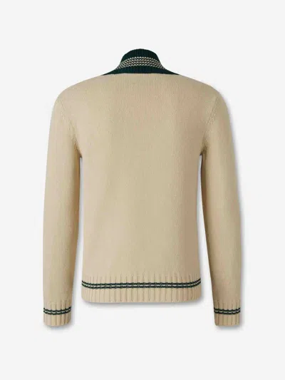 Valentino Butter-coloured Sweater With Le Chien De La Maison Embroidery In Nude