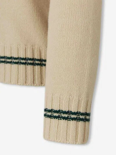 Valentino Butter-coloured Sweater With Le Chien De La Maison Embroidery In Nude