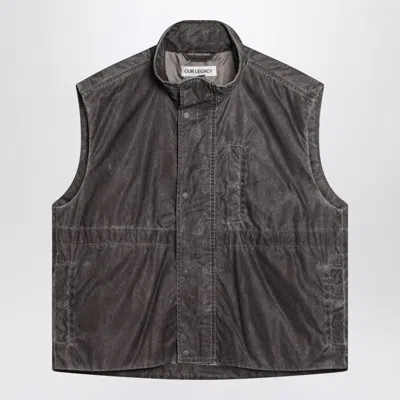 Our Legacy Firm Brown Vest With Vintage Effect Men