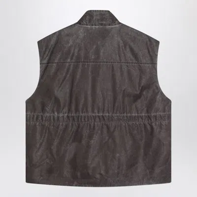 Our Legacy Firm Brown Vest With Vintage Effect Men
