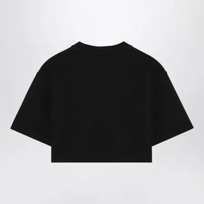 Off-white Off White Cropped T Shirt With Off Embroidery