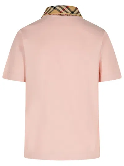 Burberry Polo Shirt With Classic Check Pattern And Tonal Logo Embroidery