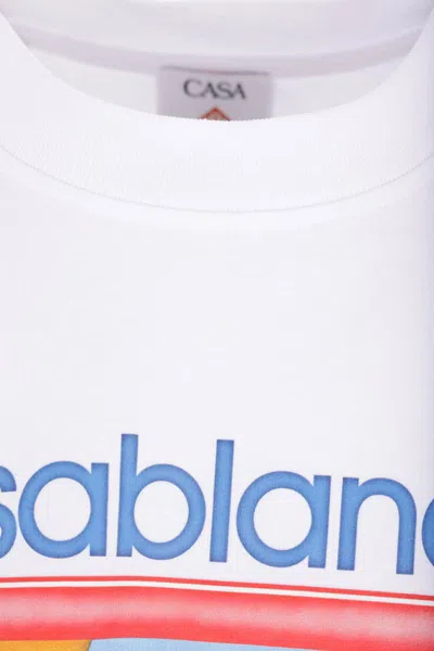Casablanca Cotton Crew Neck T-shirt With Graphic Print In White