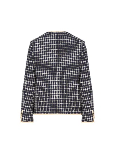 Valentino Boucle Wool Blend Jacket With Contrast Trim