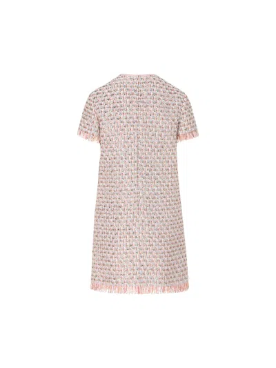 Valentino Womens Multicolor. Embellished Short-sleeves Woven Mini Dress