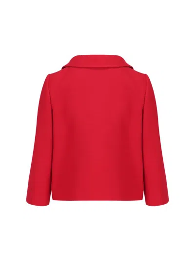 Valentino Womens Paris Heart-button Relaxed-fit Wool And Silk Jacket
