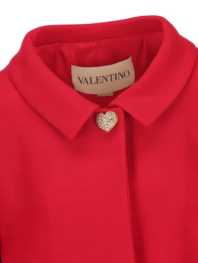 Valentino Womens Paris Heart-button Relaxed-fit Wool And Silk Jacket