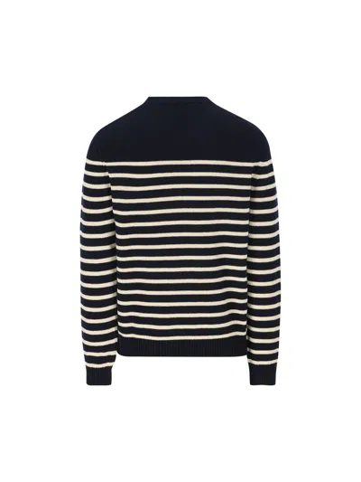 Valentino Garavani Crewneck Sweater With Bold Jacquard Motif In Black