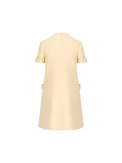Valentino Womens Betulla Bow-embellishment Short-sleeves Wool And Silk Mini Dress