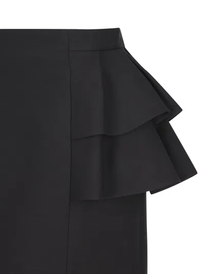 Valentino Couture Crepe High-waisted Skirt With Ruffle Detail