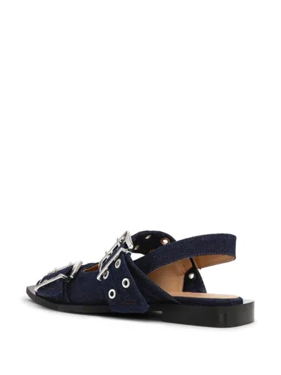 Shop Ganni Denim Slingback Ballets