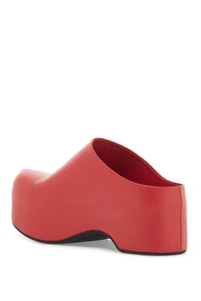 Marni Slide With Chunky Clog In Red Leather