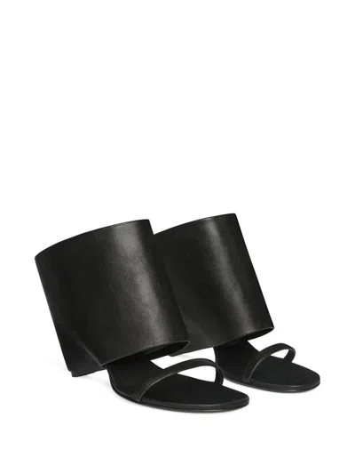 Courrèges Courregès Leather Sandals In Black