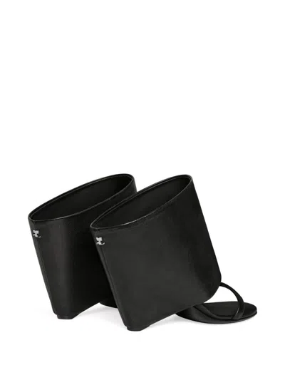 Courrèges Courregès Leather Sandals In Black