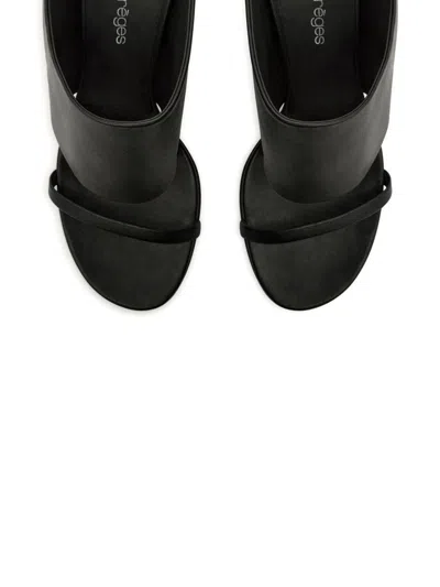 Courrèges Courregès Leather Sandals In Black