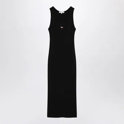 Maison Kitsuné Black Baby Fox Ribbed Tank Midi Dress