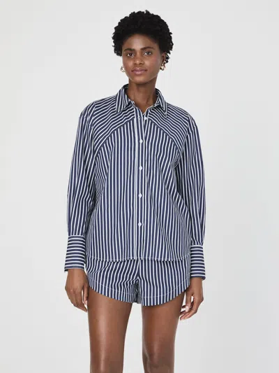 French Connection Alexis Diagonal Yoke Button Front Top