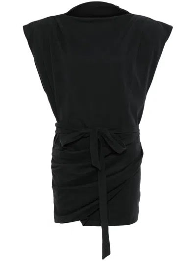 Isabel Marant Mini Dress Draped Detail In Black